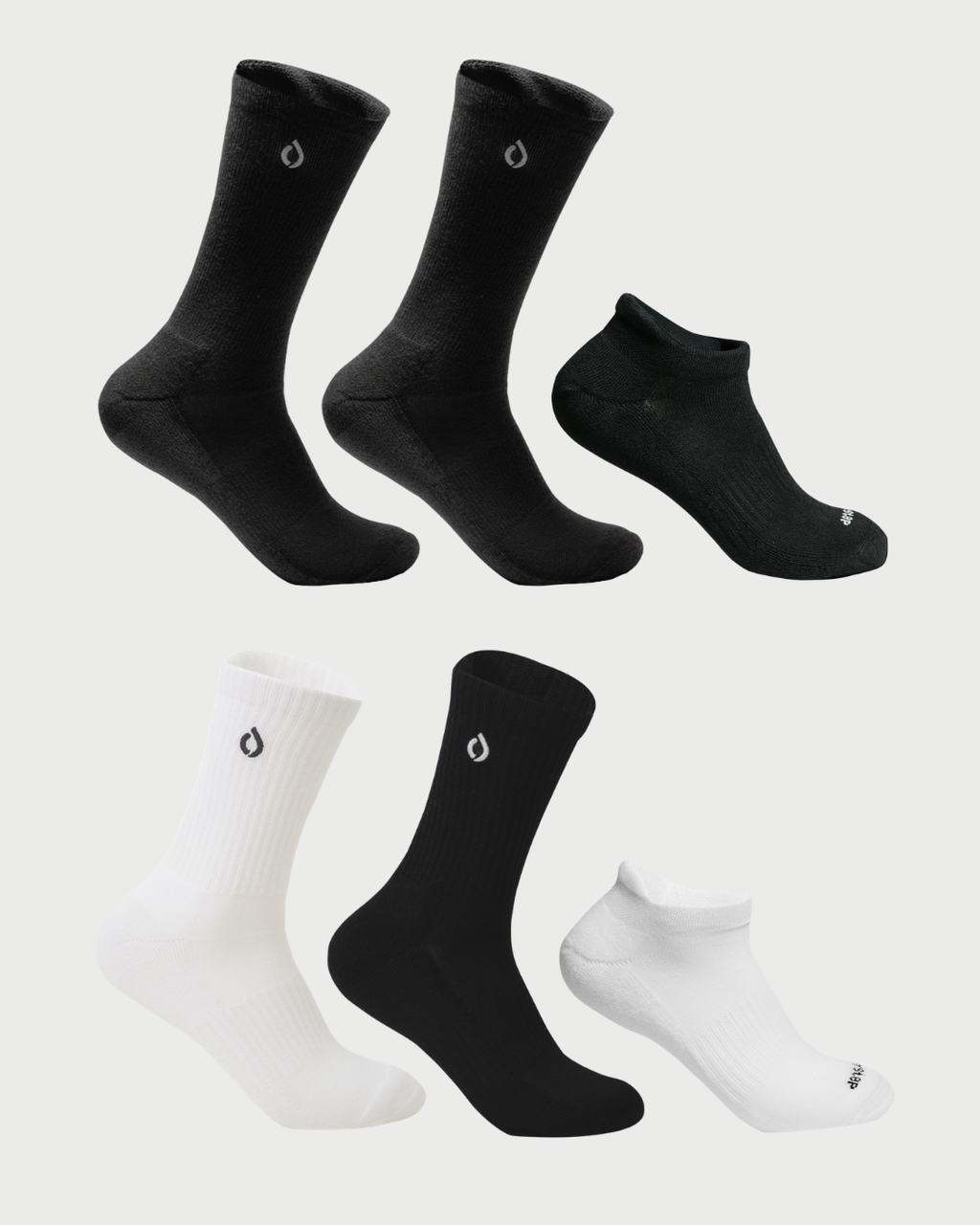 DryStep all-day rotation 6-pack men's performance socks — moisture-wicking bulk bundle