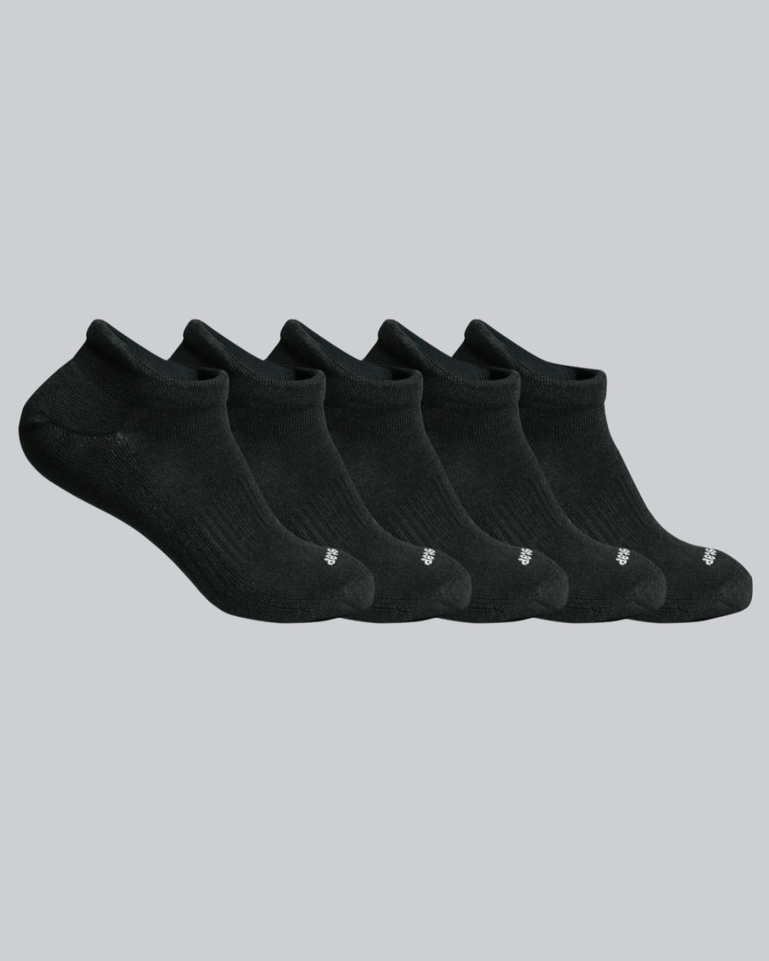 DryStep black ankle tab sock 5-pack — lightweight Coolmax, heel tab, anti-odour