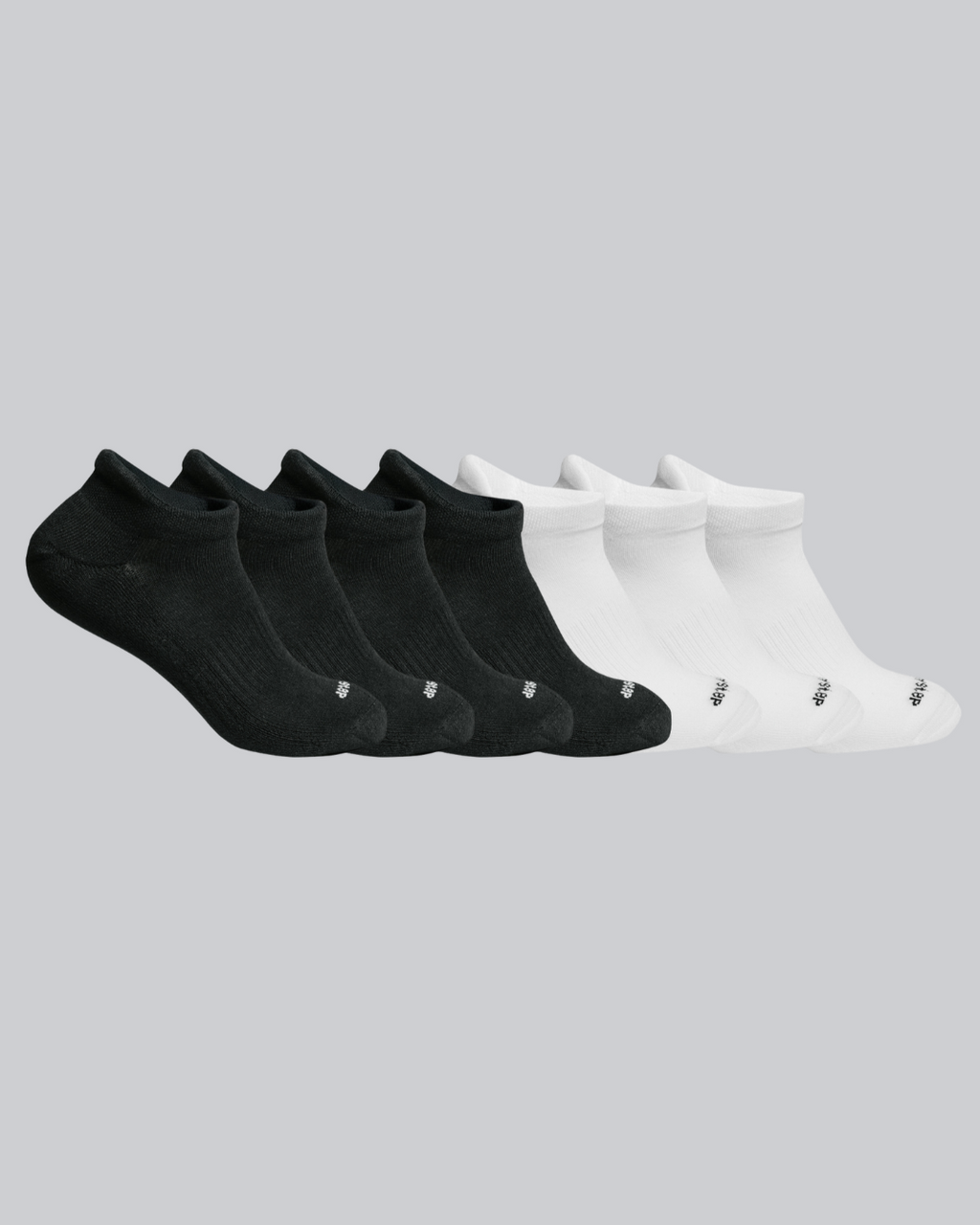 DryStep black and white ankle tab sock 7-pack — lightweight Coolmax, heel tab, anti-odour