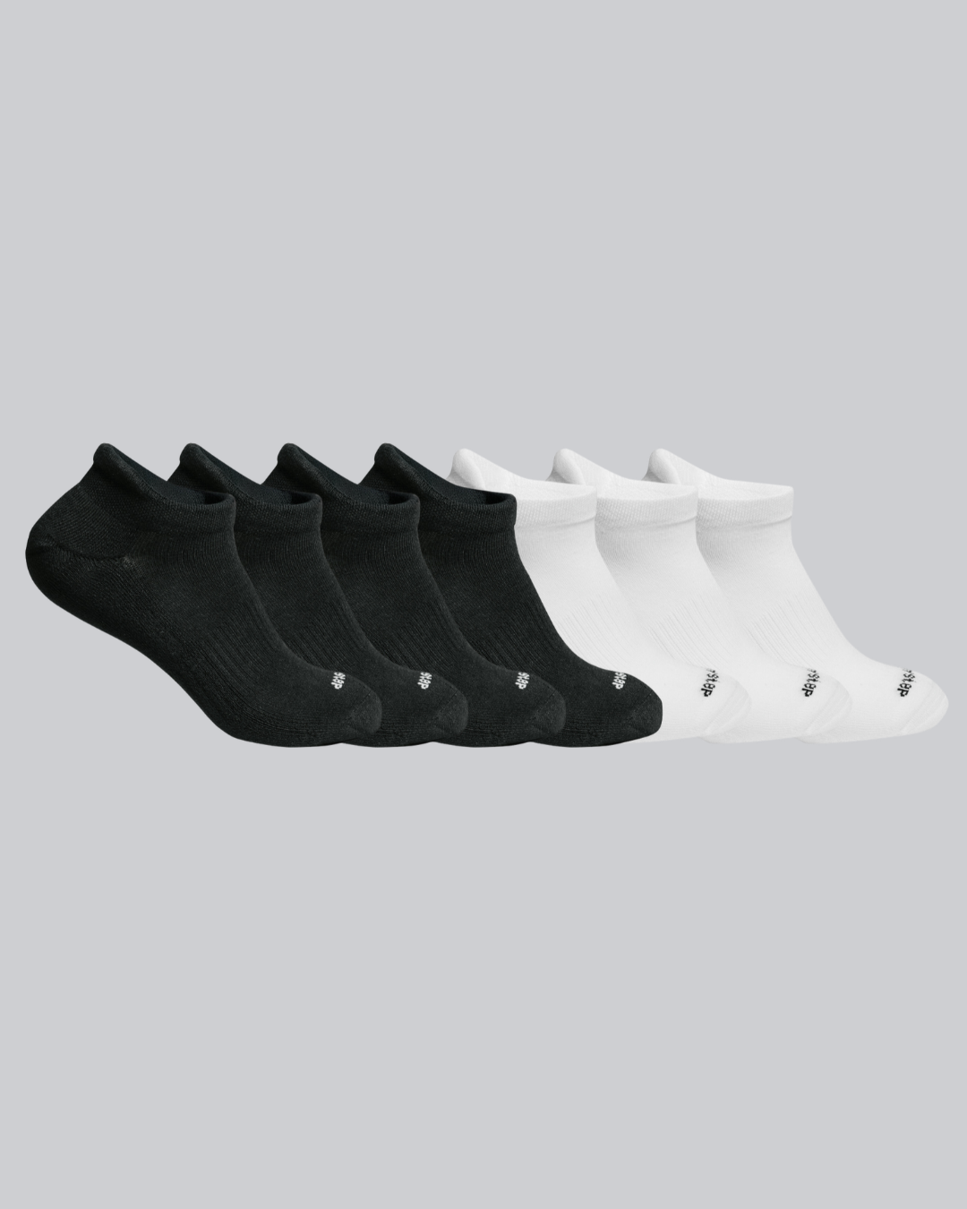 DryStep black and white ankle tab sock 7-pack — lightweight Coolmax, heel tab, anti-odour