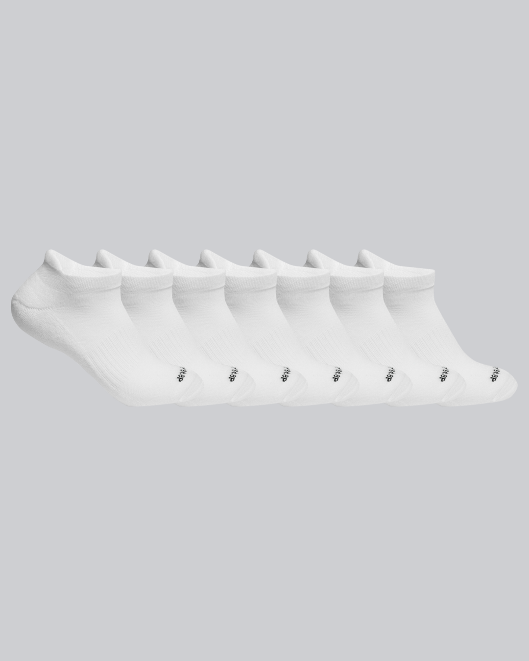DryStep white ankle tab sock 7-pack — lightweight Coolmax, heel tab, anti-odour