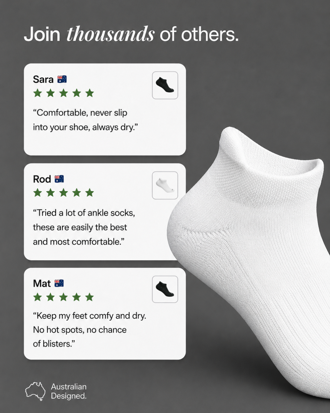 All-Round Daily Performance Ankle Tab Sock 5-Pack - Black