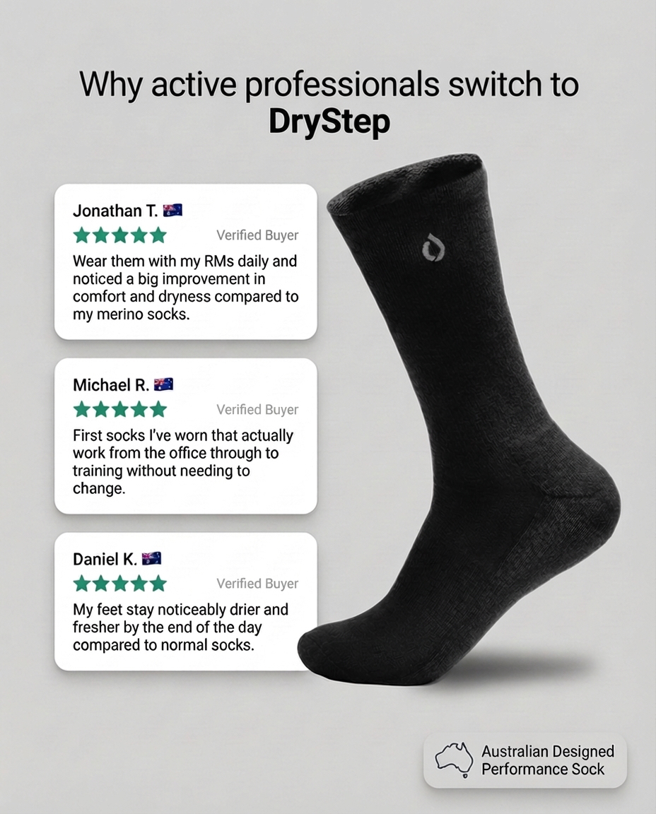DryStep black crew socks with 5-star customer reviews — top rated mens dress sock