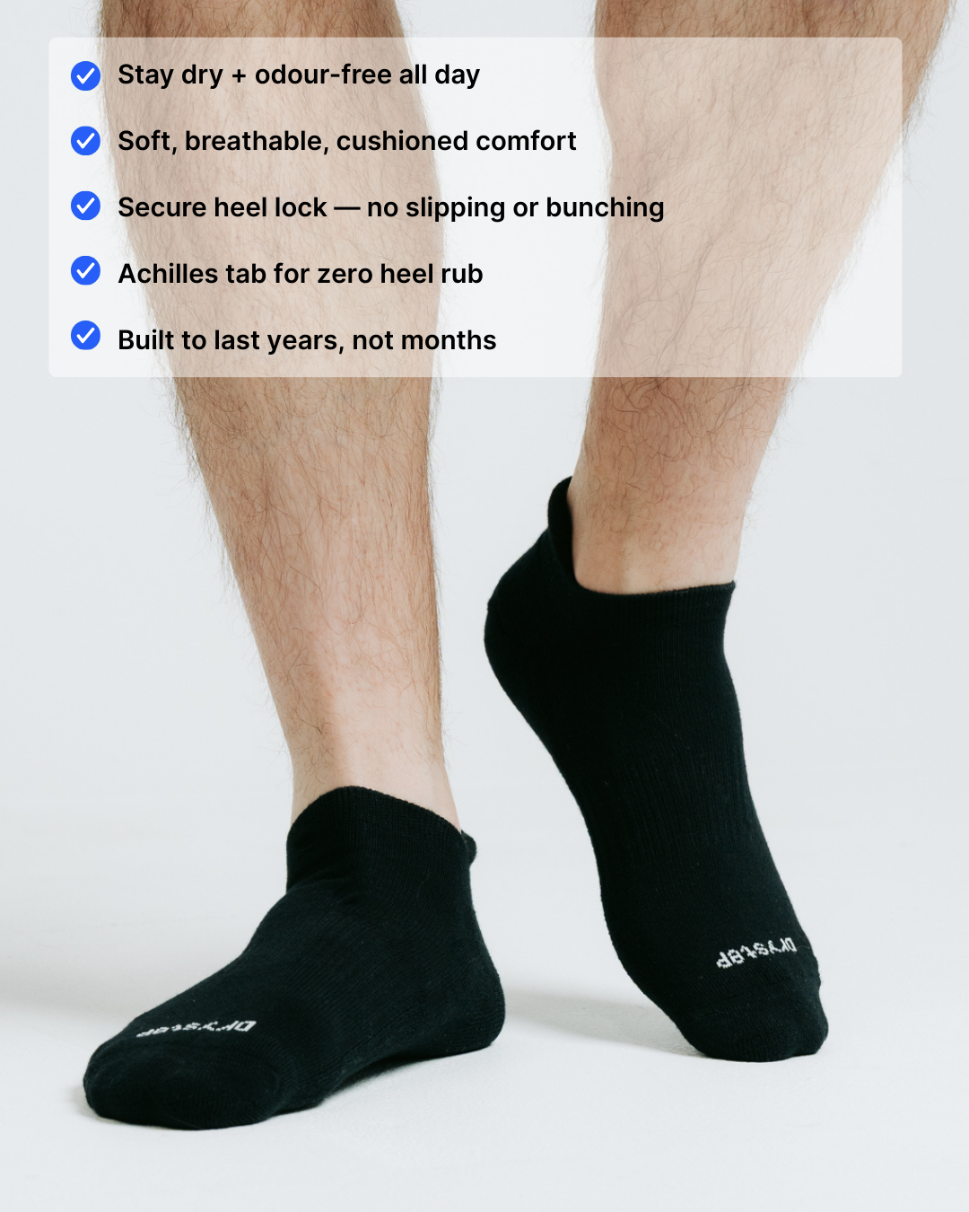 All-Round Daily Performance Ankle Tab Sock - Black