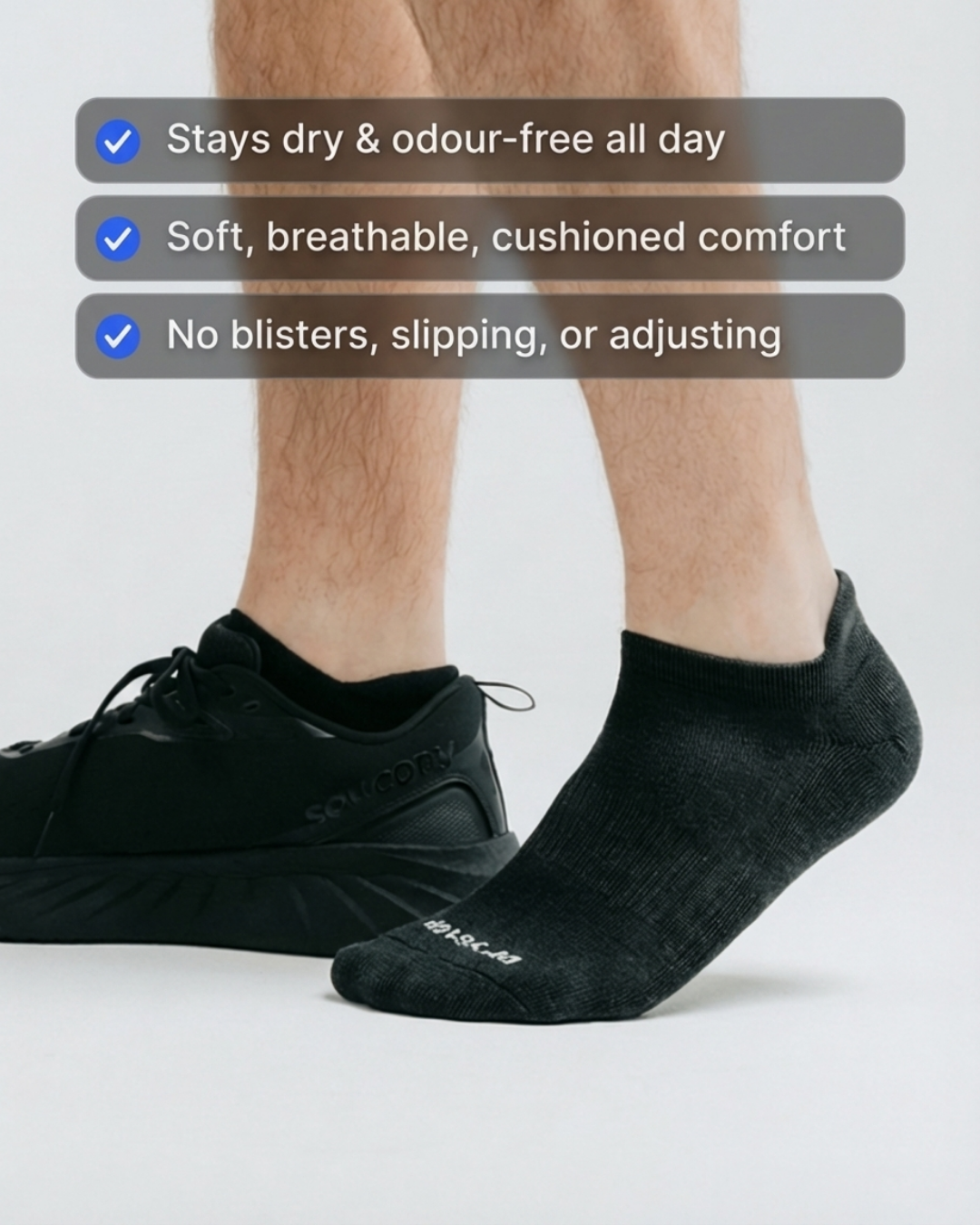 All-Round Daily Performance Ankle Tab Sock 5-Pack - Black