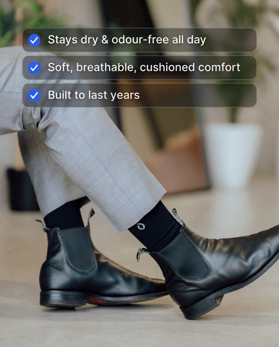 All-Day Performance Cushioned Moisture Wicking Dress Sock All-Day Performance Cushioned Moisture Wicking Dress Sock