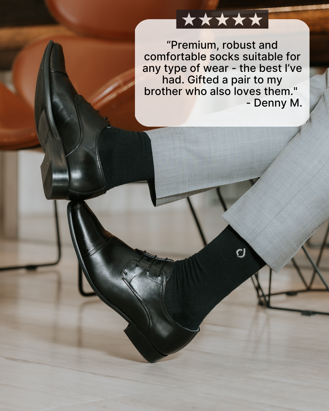 All-Day Performance Cushioned Crew Sock - Black