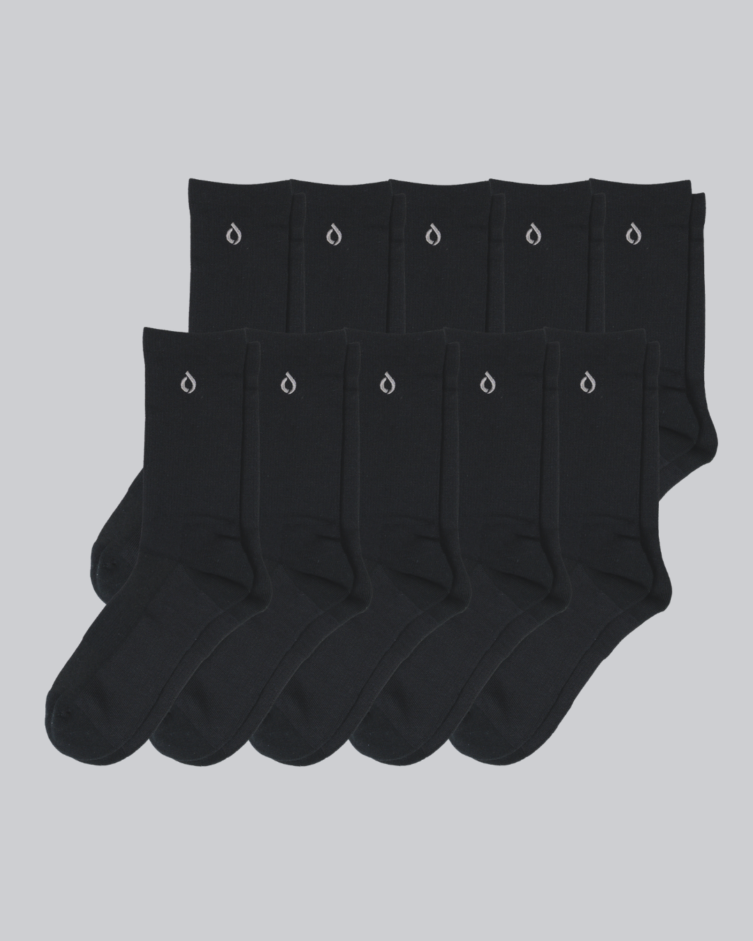 DryStep black crew sock 10-pack — best value men's moisture-wicking performance socks