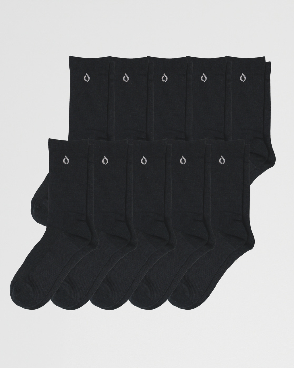 All-Round Daily Performance Crew Sock 10-Pack - Black