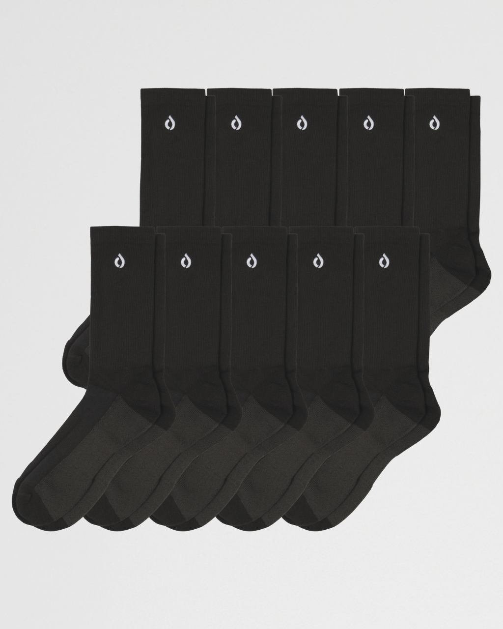 All-Round Daily Performance Crew Sock 10-Pack - Dark Grey