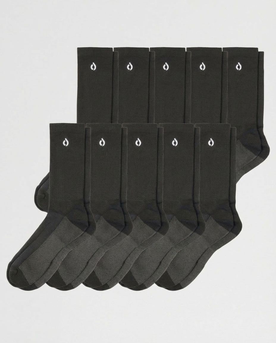 All-Round Daily Performance Crew Sock 10-Pack - Dark Grey