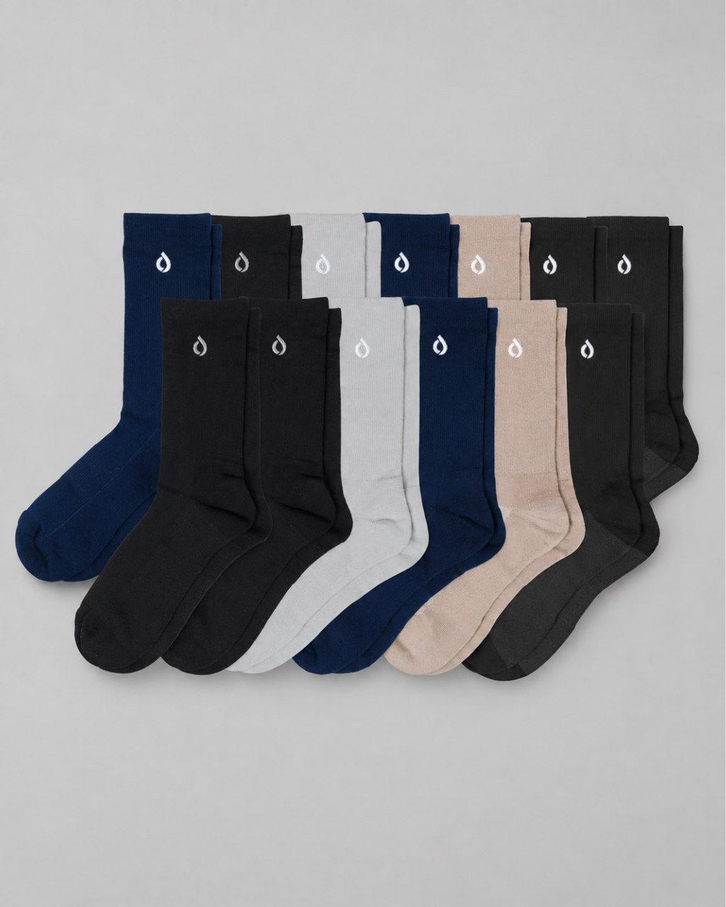 DryStep mixed crew sock 13-pack — full week rotation men's performance socks