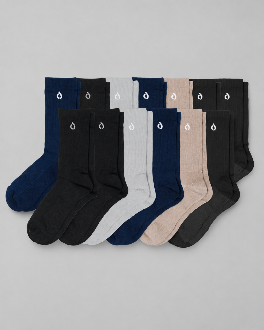 DryStep mixed crew sock 13-pack — full week rotation men's performance socks