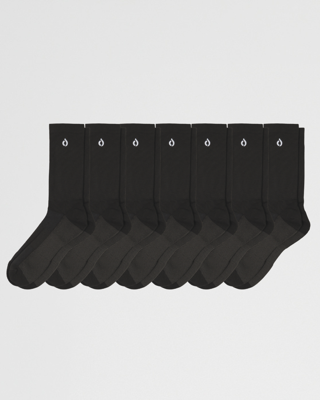 DryStep dark grey crew sock 7-pack — men's moisture-wicking performance socks