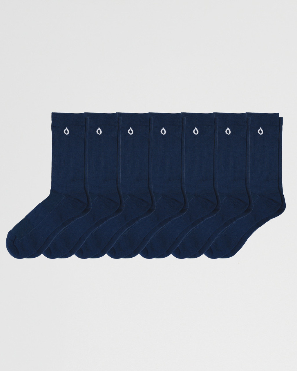 DryStep midnight navy crew sock 7-pack — men's dress performance socks bulk