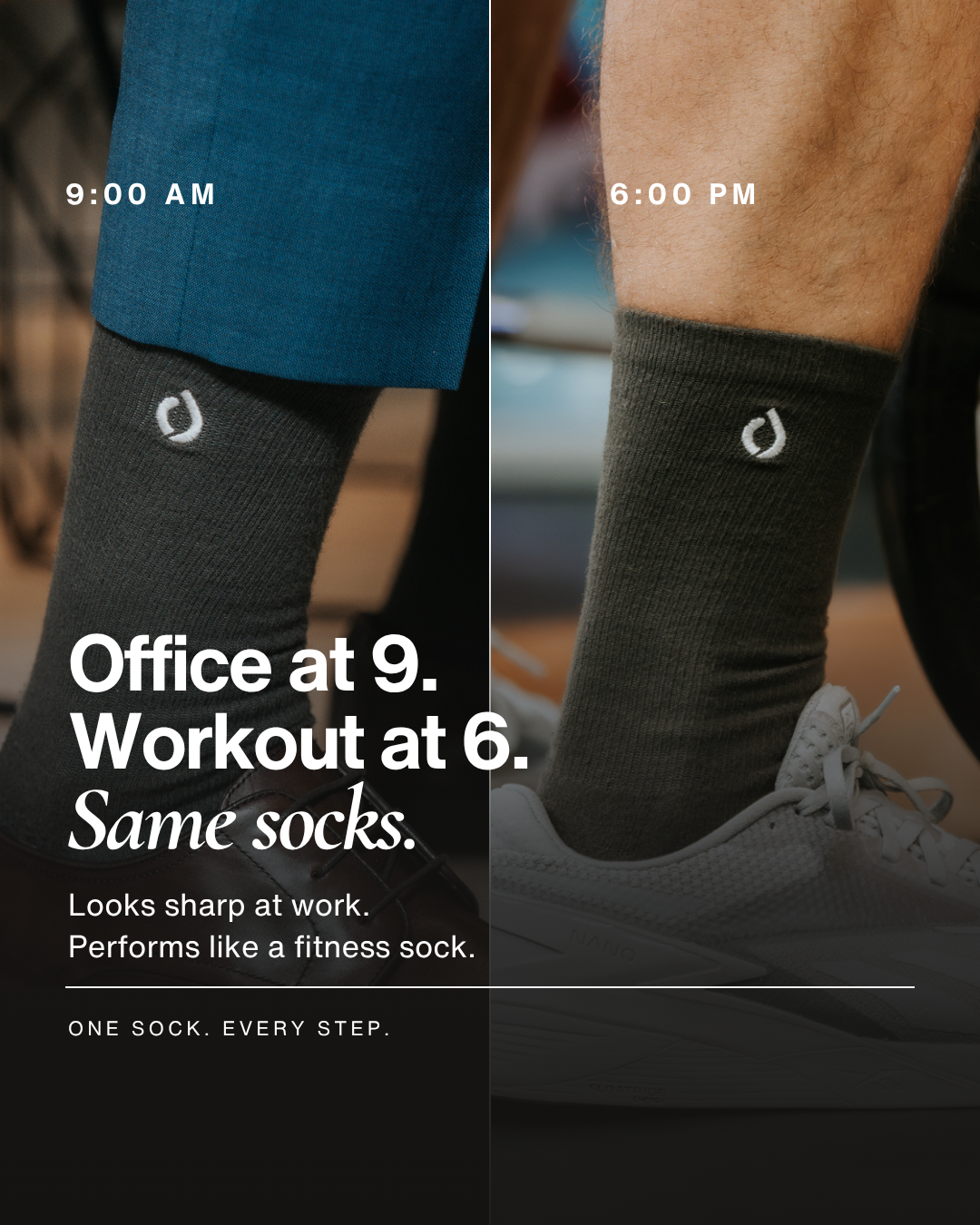 All-Round Daily Performance Crew Sock - Dark Grey