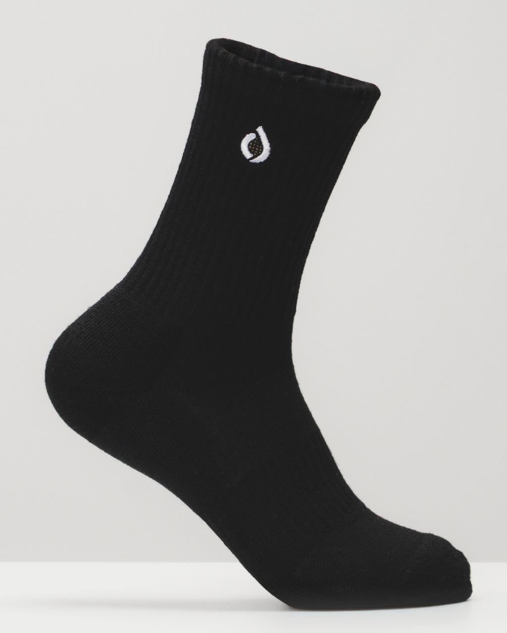 All-Day Performance Cushioned Mid-Crew Sock - Black
