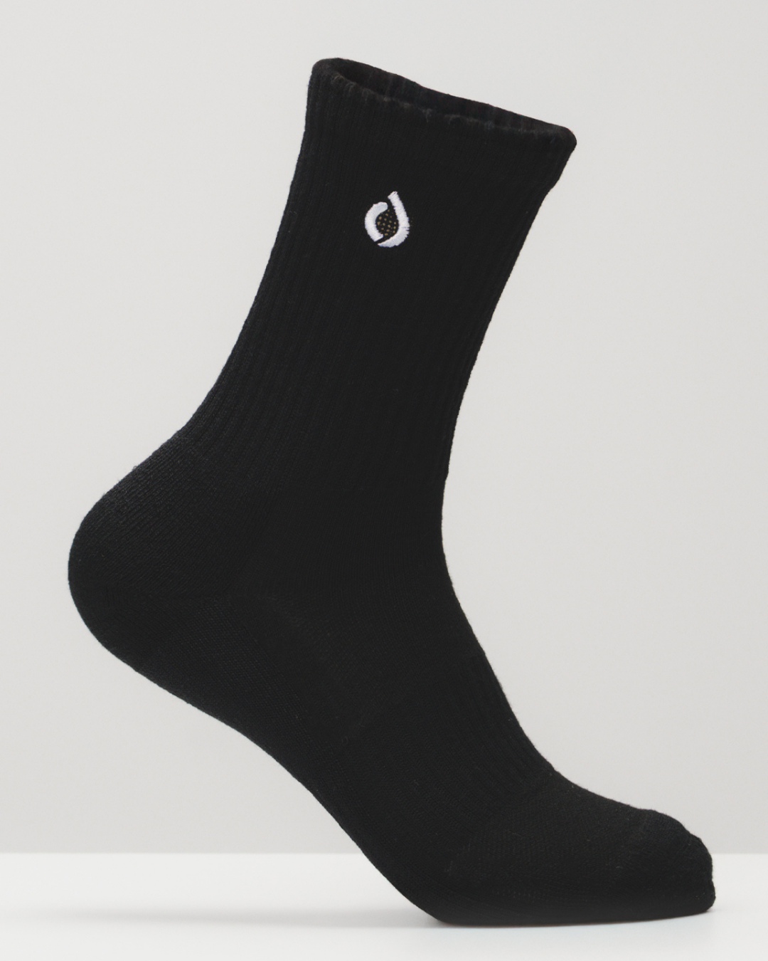 All-Day Performance Cushioned Mid-Crew Sock - Black