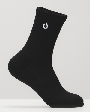 All-Day Performance Cushioned Mid-Crew Sock - Black