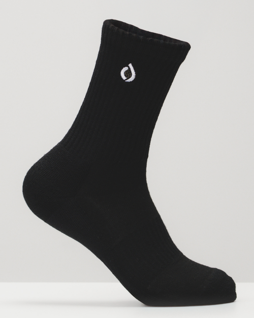 Unisex All-Day Performance Mid-Crew Sock - Black