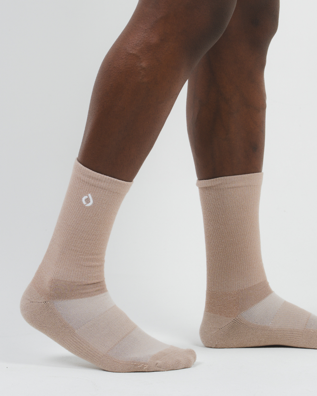 All-Day Performance Cushioned Crew Sock - Light Mocha
