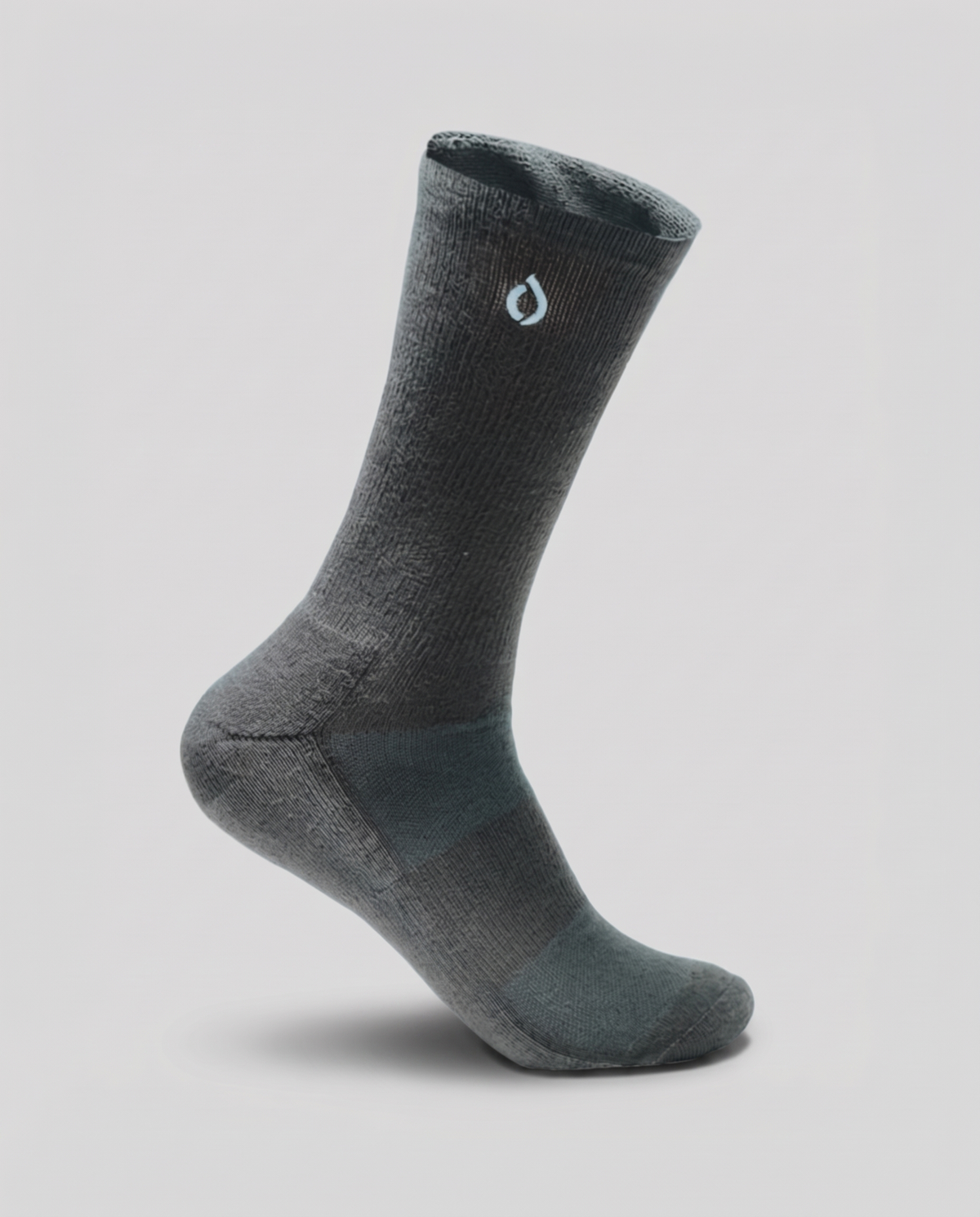 DryStep dark grey men's crew socks — moisture-wicking Coolmax, cushioned, anti-odour