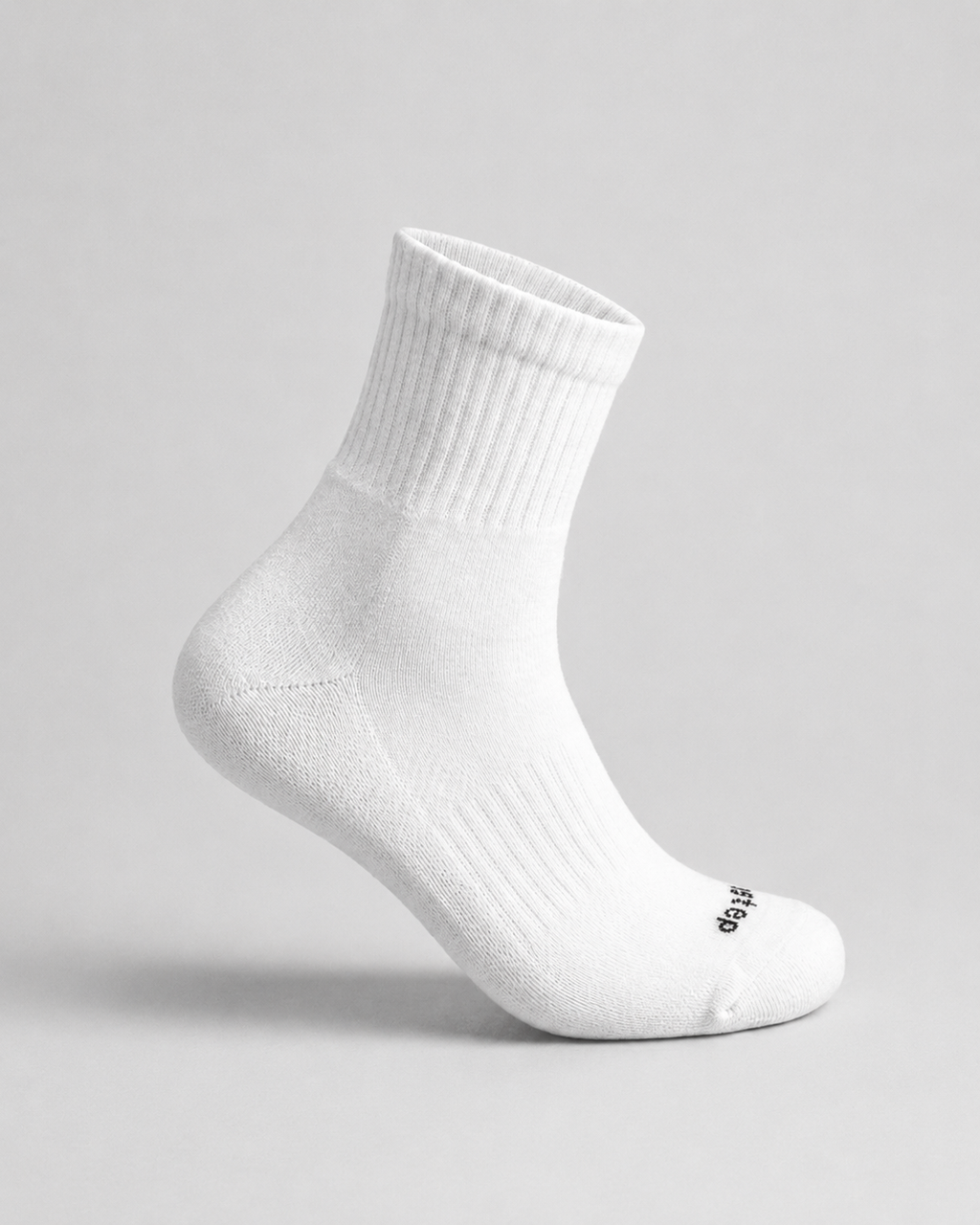 DryStep quarter length socks in white, side view
