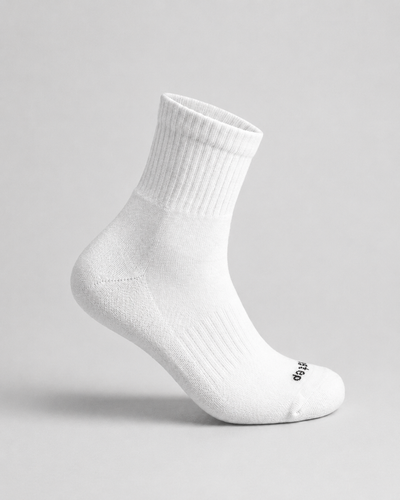 DryStep quarter length socks in white, side view