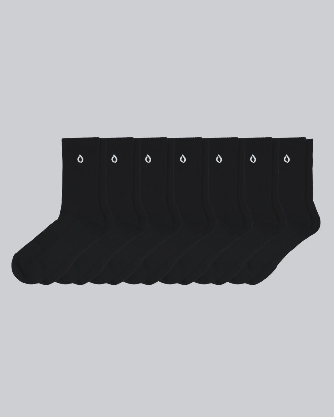 DryStep black mid-crew sock 5-pack — moisture-wicking Coolmax, cushioned, anti-odour