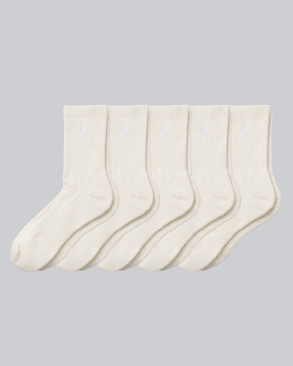 DryStep vanilla mid-crew sock 5-pack — moisture-wicking Coolmax, cushioned, anti-odour