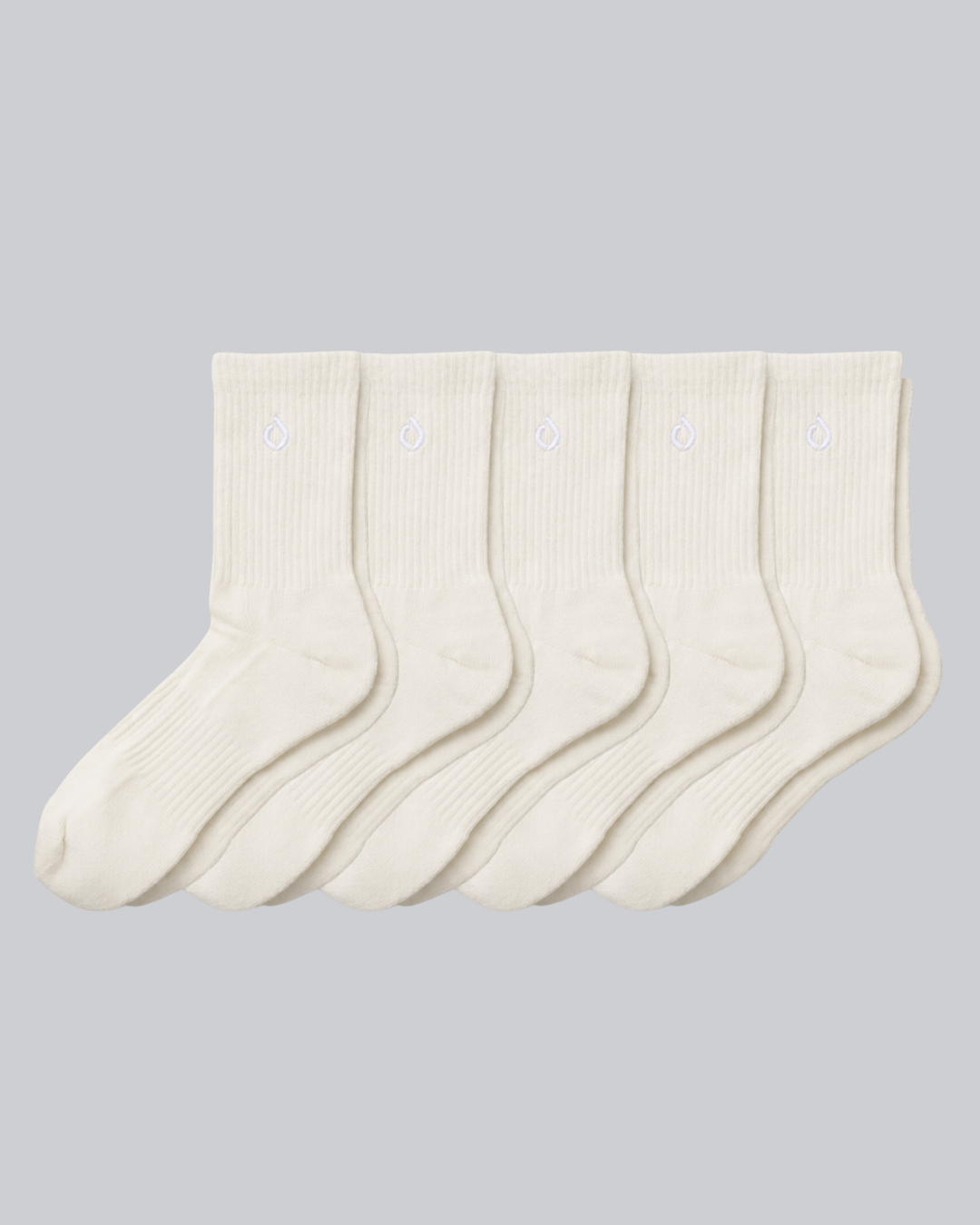 DryStep vanilla mid-crew sock 5-pack — moisture-wicking Coolmax, cushioned, anti-odour