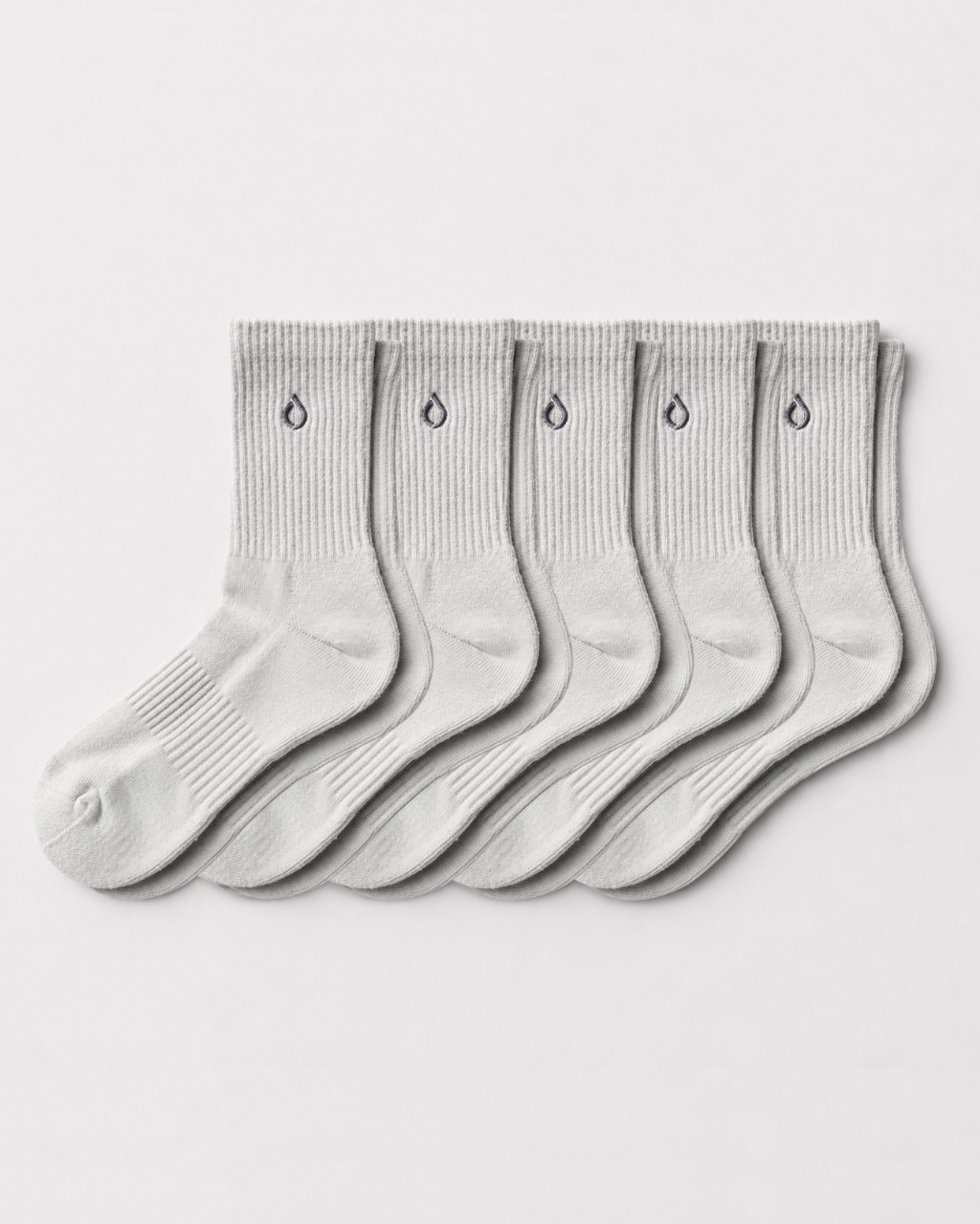 All-Round Daily Performance Mid-Crew Sock 5-Pack - Mist Grey
