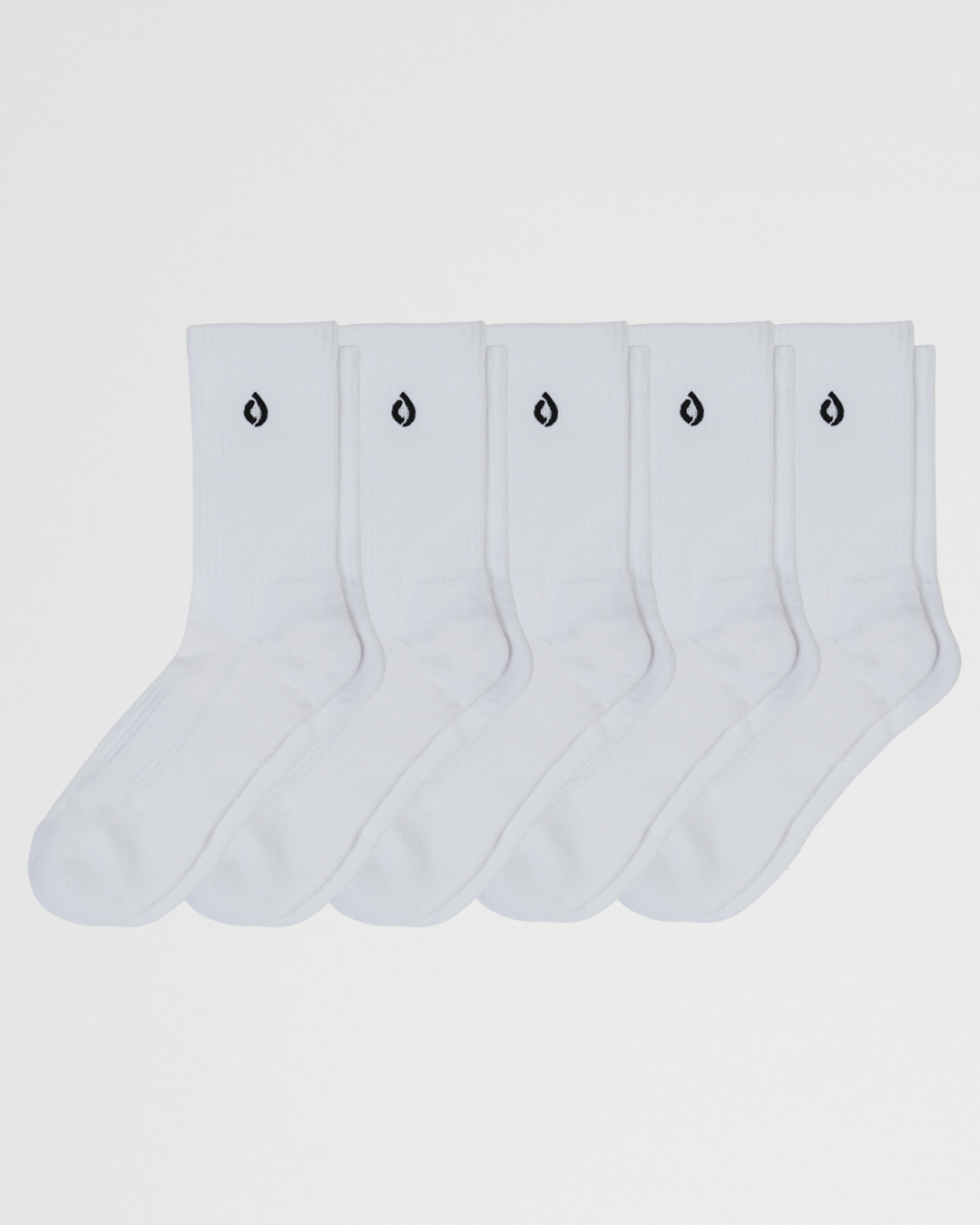 All-Round Daily Performance Mid-Crew Sock 5-Pack - White