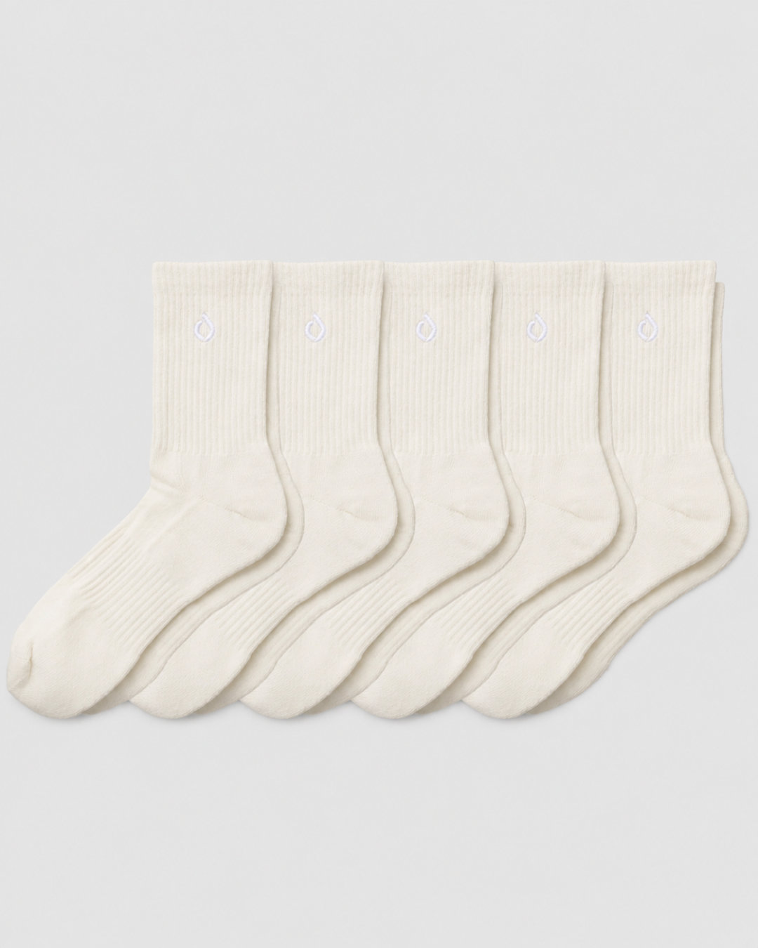 All-Round Daily Performance Mid-Crew Sock 5-Pack - Vanilla