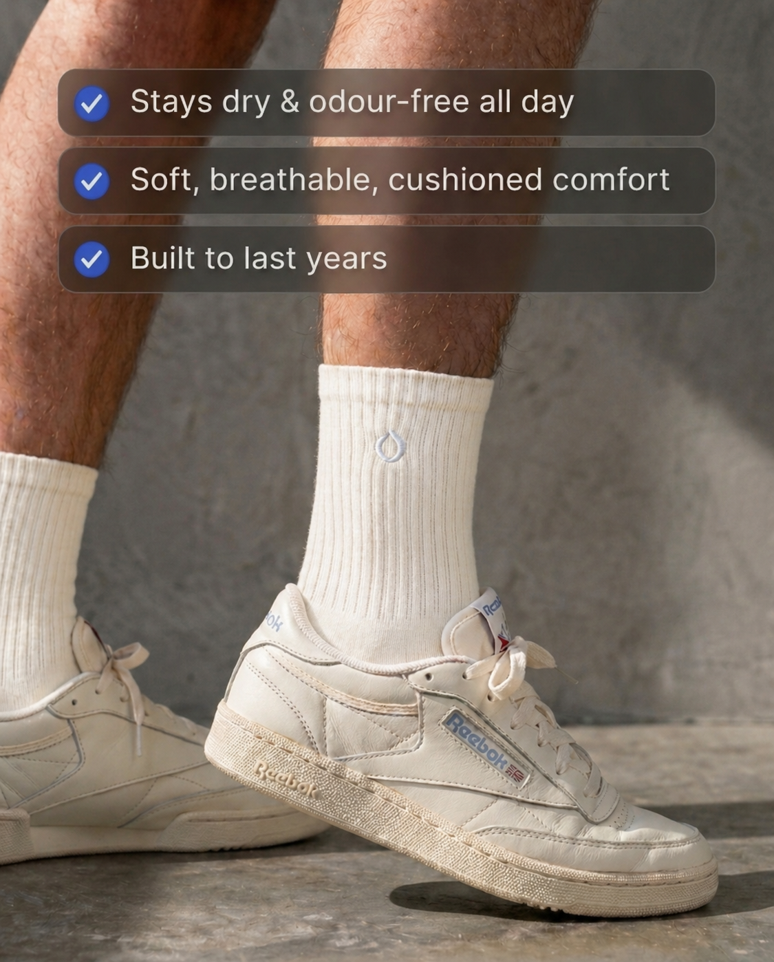 All-Round Daily Performance Mid-Crew Sock 5-Pack - Vanilla