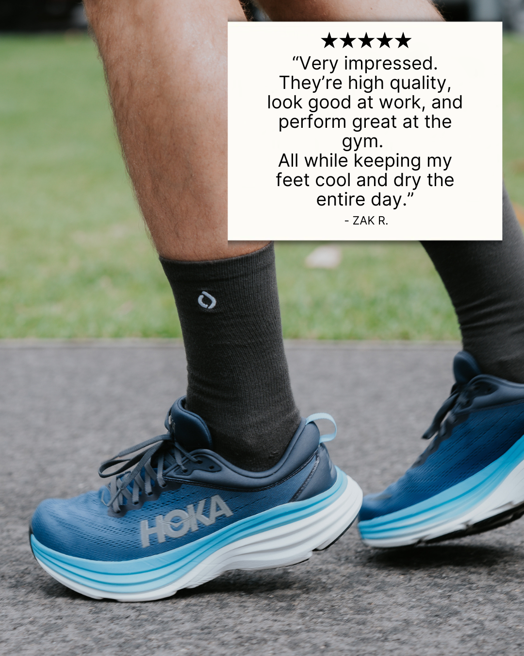 All-Day Performance Cushioned Crew Sock - Dark Grey