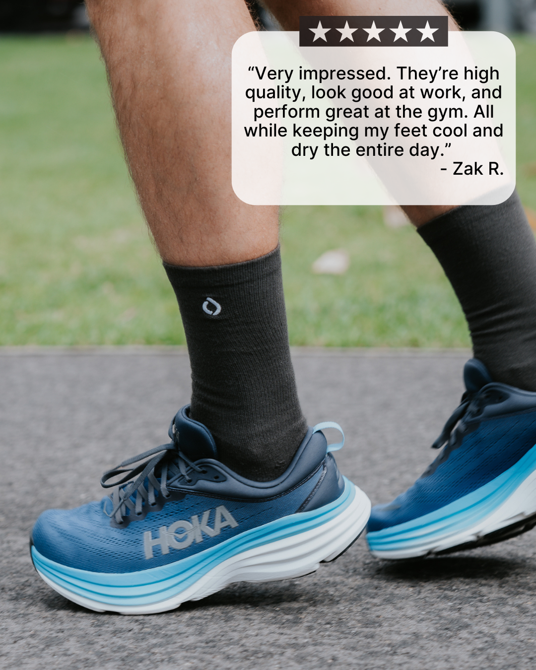 All-Day Performance Cushioned Crew Sock - Dark Grey