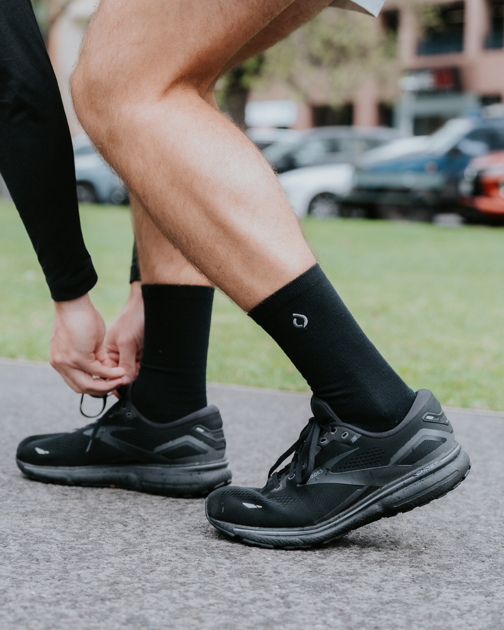 All-Day Performance Cushioned Crew Sock - Black