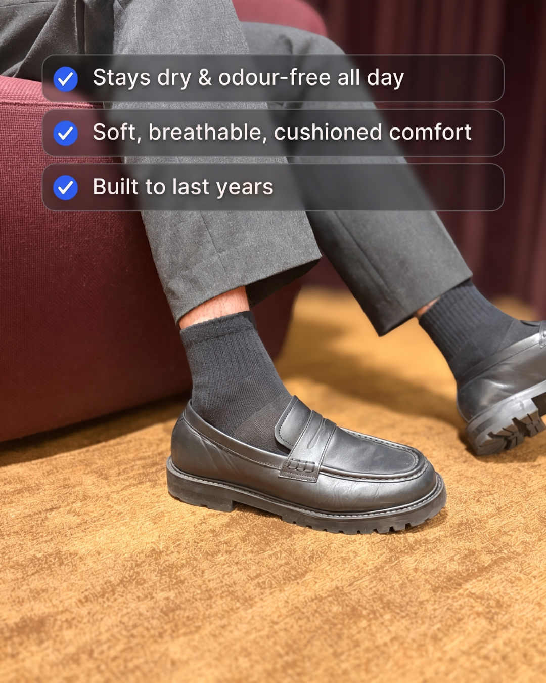 All-Round Daily Performance Quarter Sock - Black