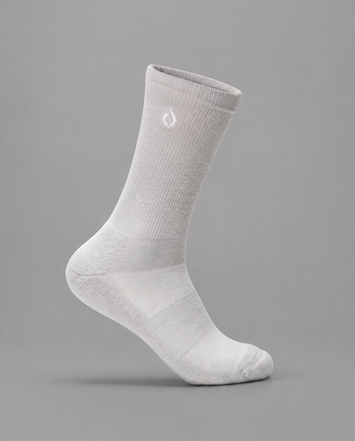 DryStep stone grey crew socks hero — cushioned, moisture-wicking Coolmax, anti-odour