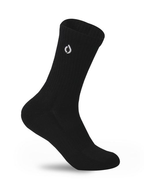 All-Day Performance Cushioned Mid-Crew Sock - Black