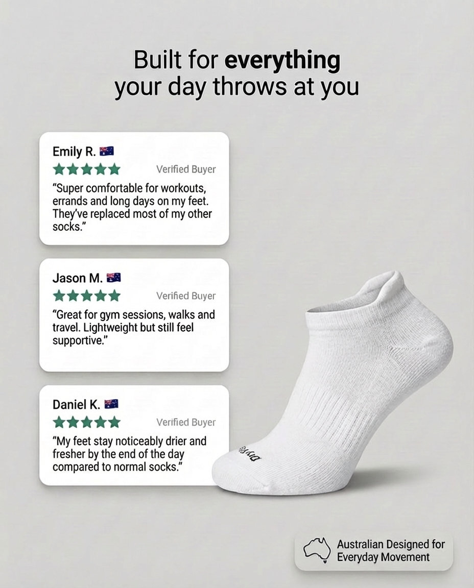 All-Round Daily Performance Ankle Tab Sock - White
